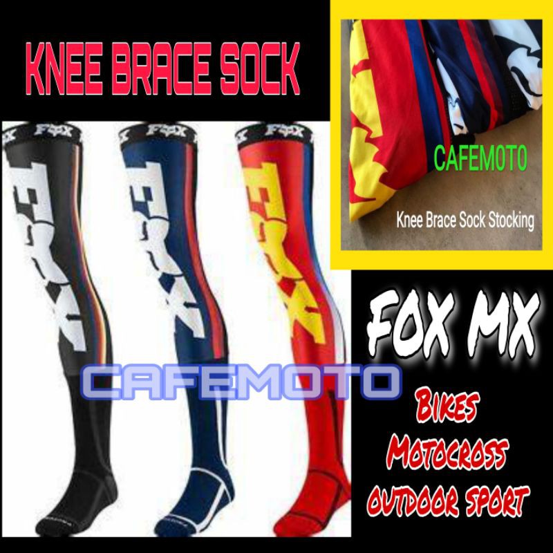 Knee Brace Sock MX dirtbike MTB Smooth Kaos Kaki sepeda Panjang paha lutut