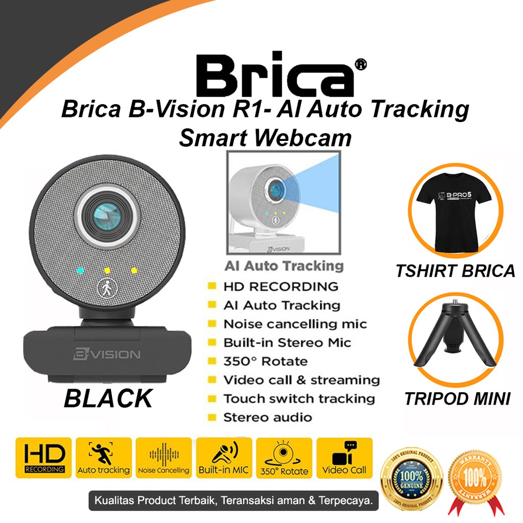 Jual Brica B-Vision R1 Smart Webcam AI Auto Tracking - R 1 Web Cam ...