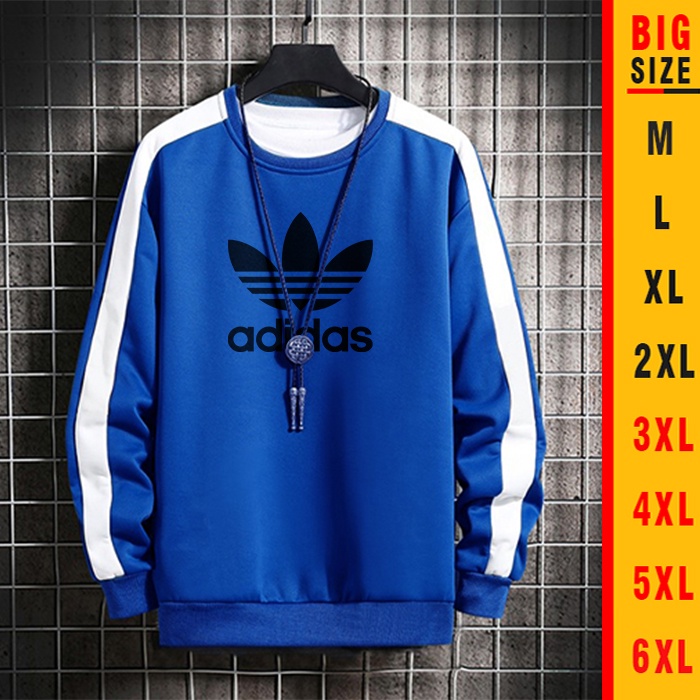 Switer Pria Big Size Putih ADIDAS Sweter Pria Wanita