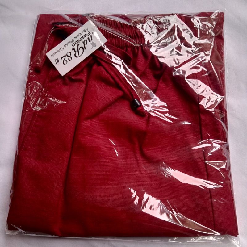 Celana kulot Panjang cigaret remaja ABG pola lebar-Maroon