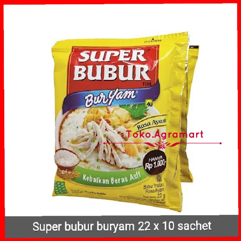 

super bubur BURYAM bubur ayam renceng isi 10 sachet x 22 gram bubur tim ayam