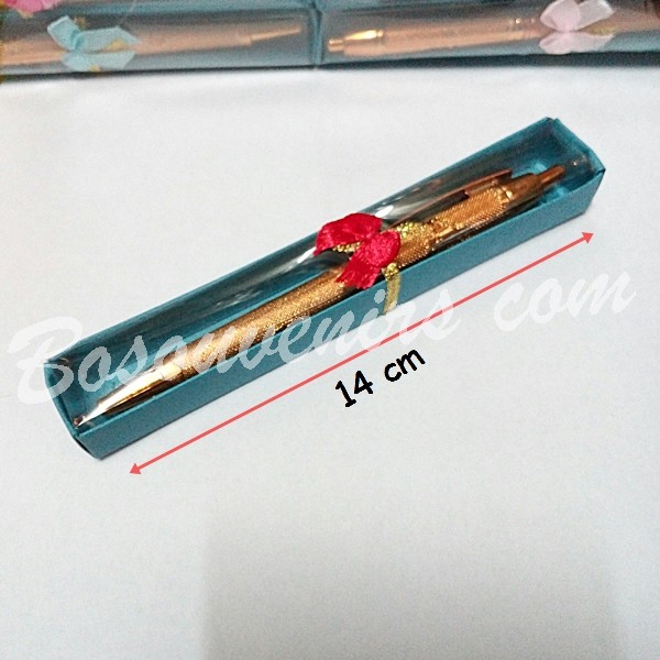 

Souvenir Pulpen emas kemasan Box mika