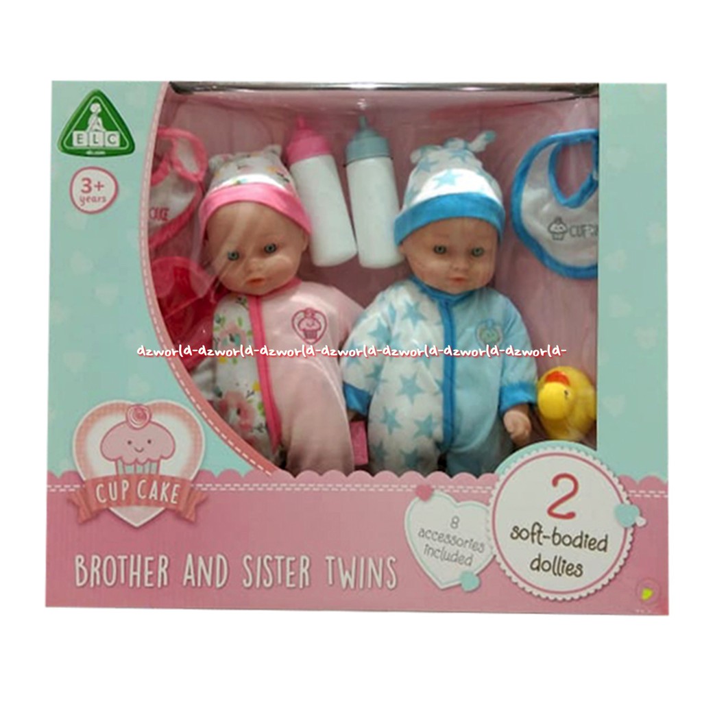 ELC Brother And Sister Twin Dolls Boneka Kembar Dengan Bahan Lembut termasuk aksesoris