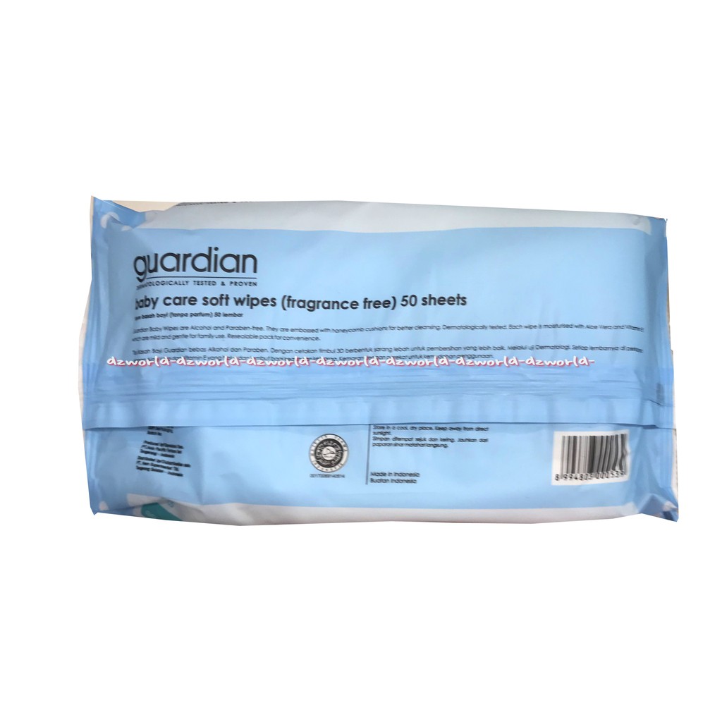 Guardian Baby Care Soft Wipes 50Sheets Tisu Basah Bayi