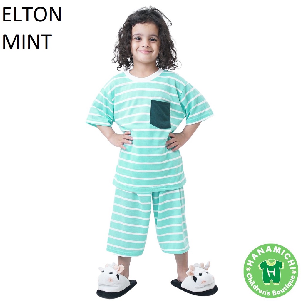 Hanamichi ELTON Setelan Baju Tidur Anak Lengan Pendek Celana 3/4