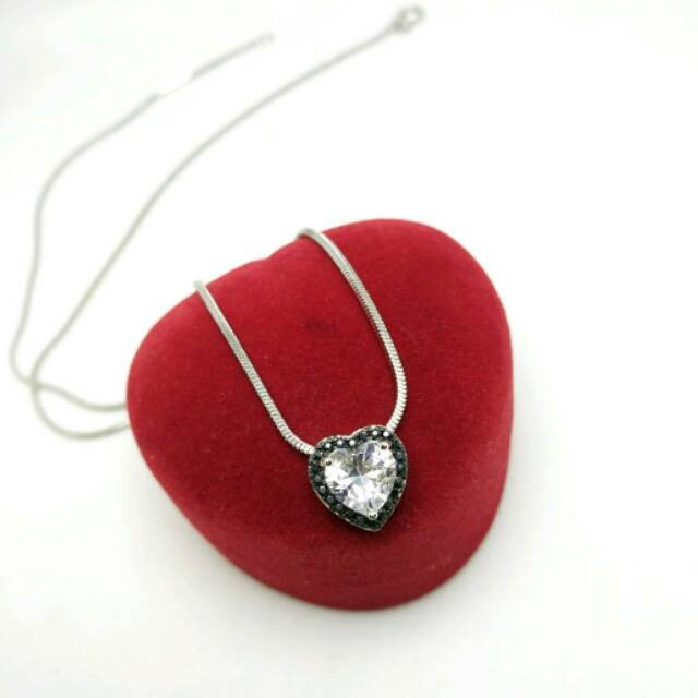 kalung wanita rhodium lapis emas love