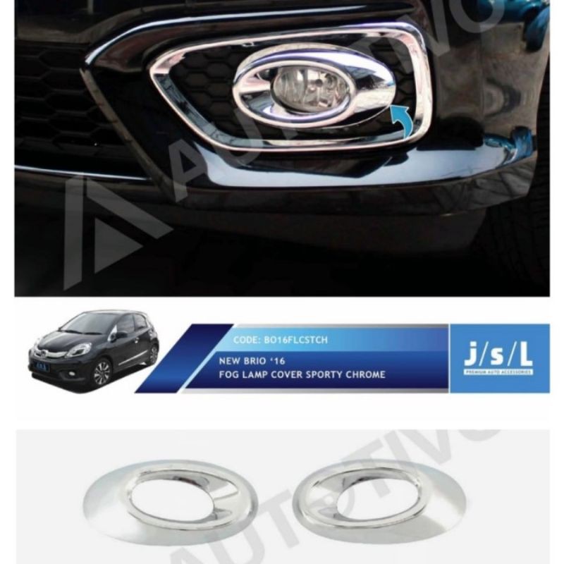 cover foglamp new brio sporty chrome jsl