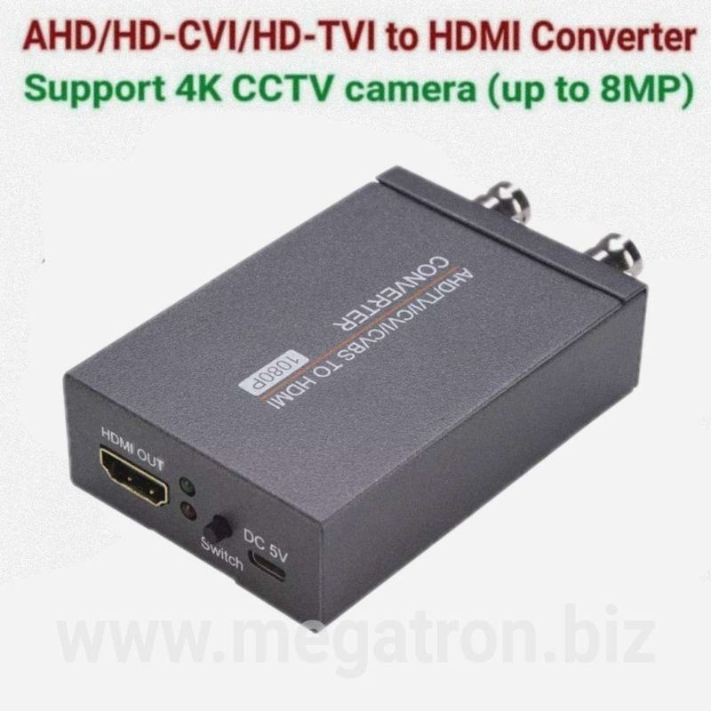 CCTV AHD/CVI/TVI to HDMI converter - support up to 8MP 4K CCTV Camera