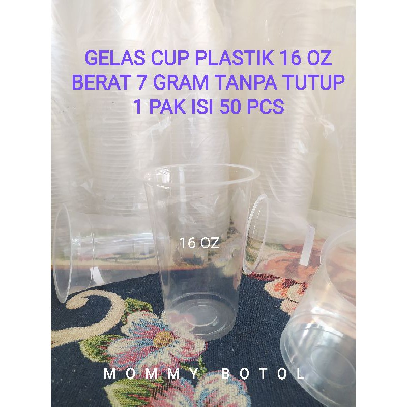Gelas Cup Plastik 16 oz tebal 7 gram