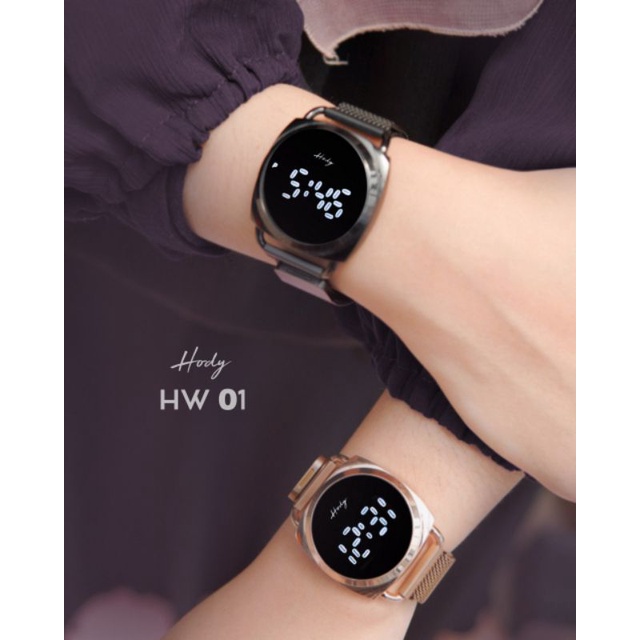 JAM TANGAN WANITA PRIA LED WATCH MAGNETIC BUCKLE HW01 BY HODY WATCH