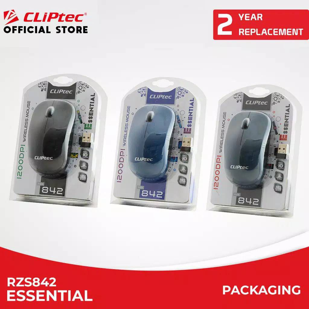Mouse CLIPtec RZS842 - Essential | Wireless Mouse - Black