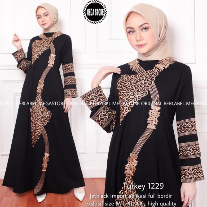 ALMA ABAYA HITAM TURKEY 1229