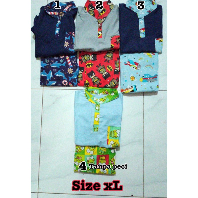 Sarkoci (sarung koko peci) bahan katun catra untuk anak usia 1-10tahun