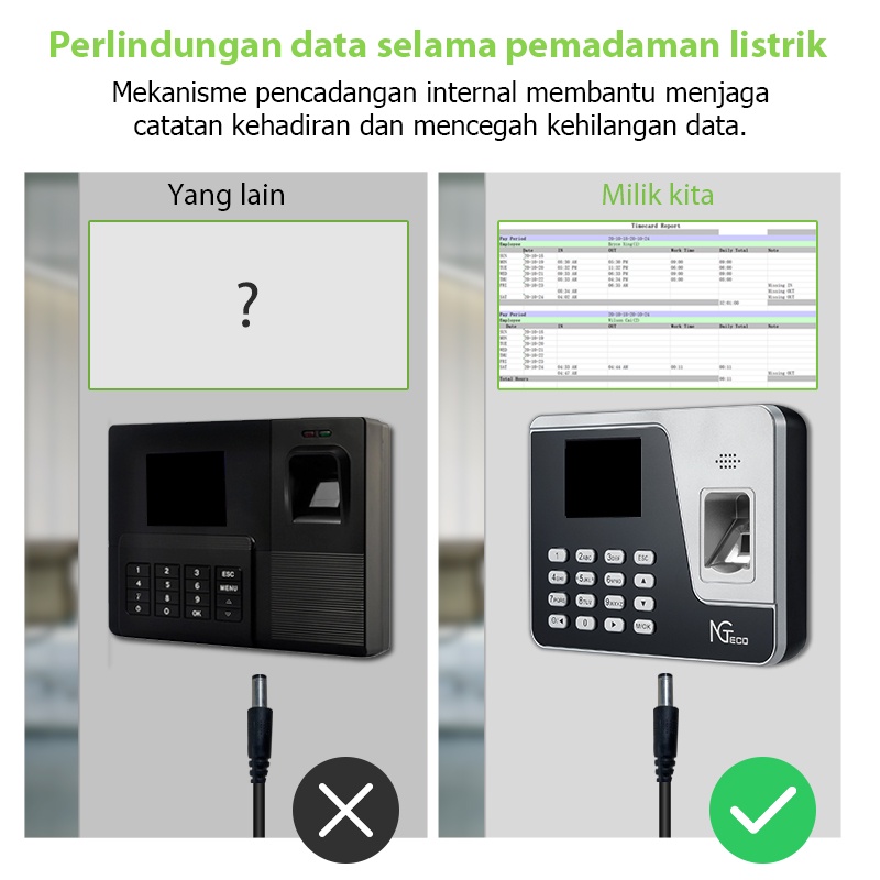 ZKTeco Mesin Absensi Sidik Jari Bahasa Indonesia AS10 FREE U-Disk Mesin Absensi Fingerprint Pemasok