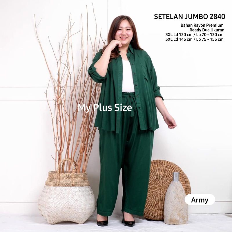 Setelan Rayon Polos super jumbo 2840,Ld 130 &amp; 145 cm