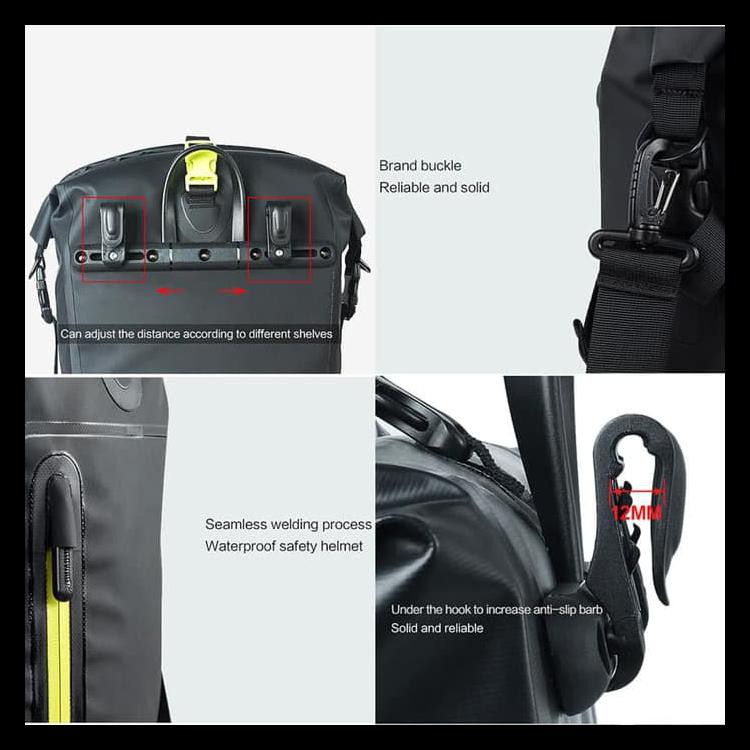 Tas Pannier Sepeda Waterproof - Rhinowalk 25L - Hitam