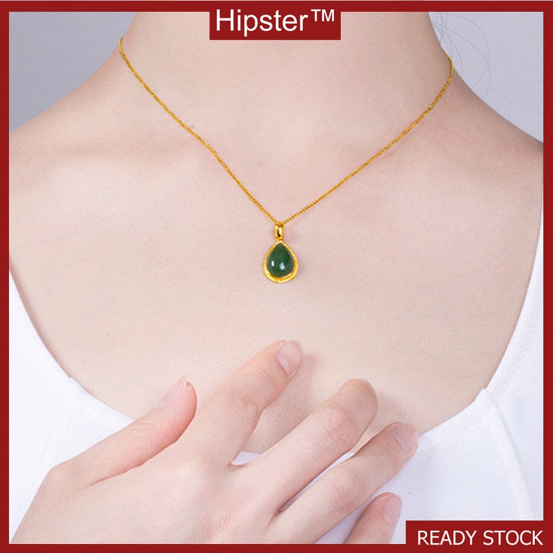 New Hot Sale Fashion Luxury Natural Hetian Jade Clavicle Chain Retro Elegant Necklace