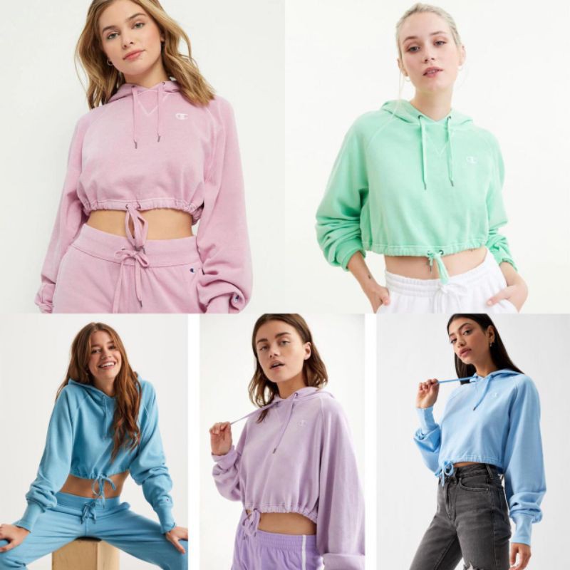 Hoodie Crop Champion Original 100% / Hoodie Crop Wanita / Hoodie Crop oversized wanita