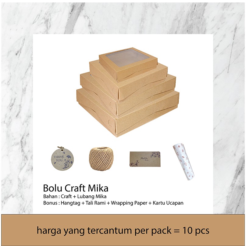 

Box Bolu Craft Mika Cocok Untuk Packaging Kue, Bolu, Makanan, Dll