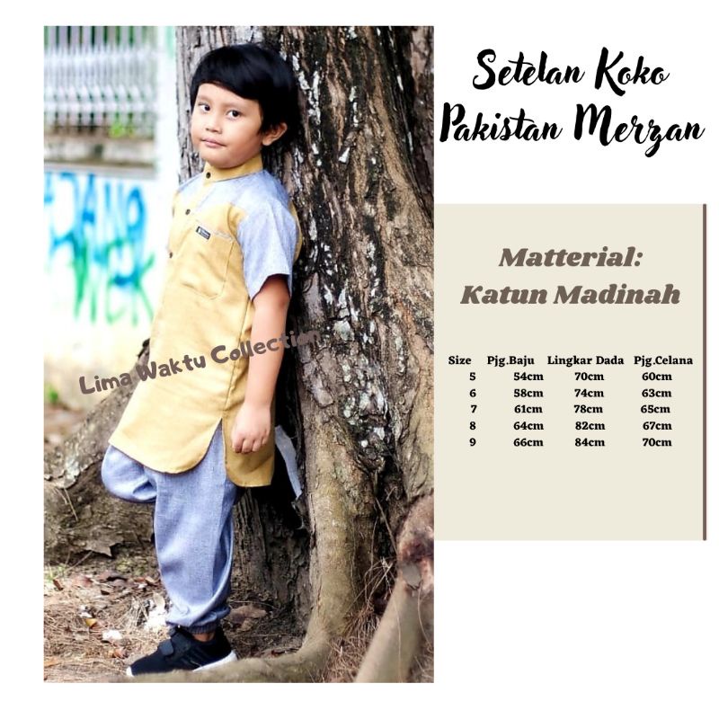Setelan Koko Anak - setelan anak muslim - baju anak muslim lebaran - baju muslim anak - setelan musl