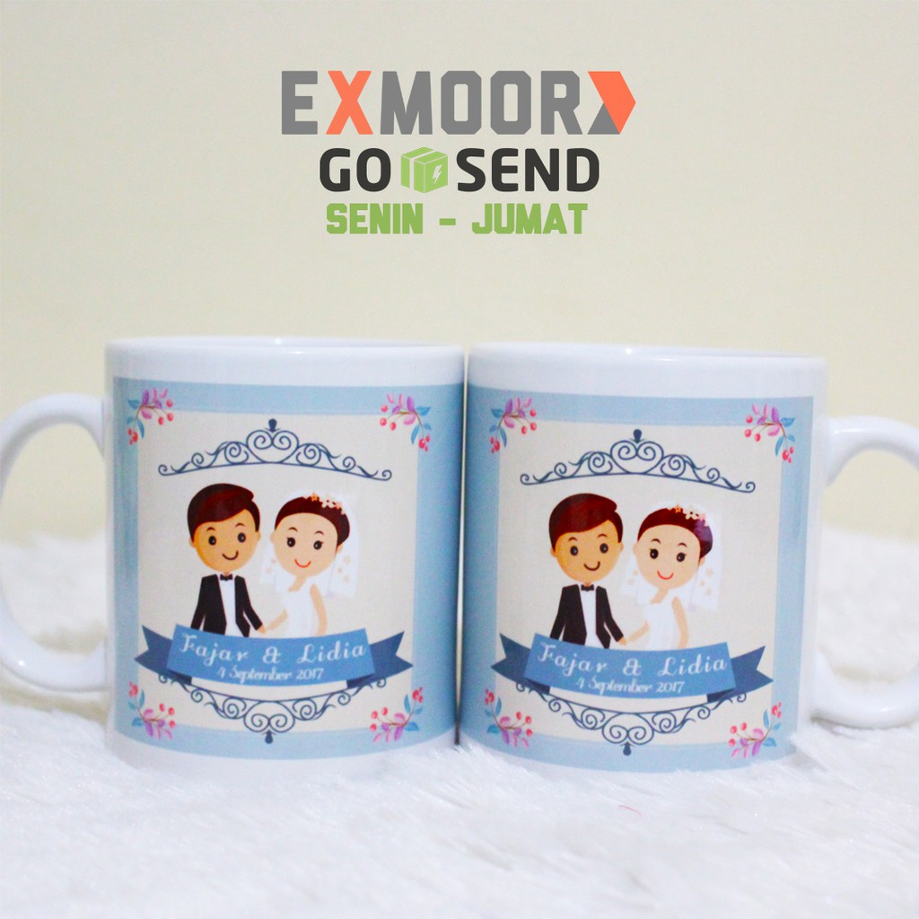 Mug Couple Bride &amp; Groom 3 Kado Pernikahan