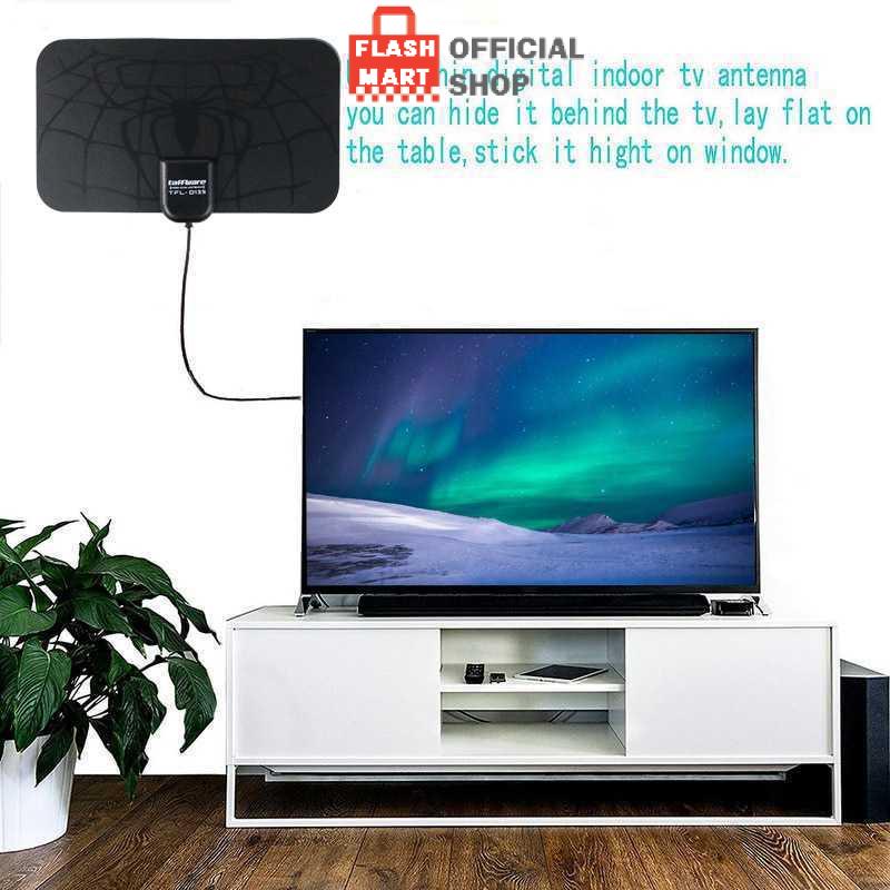 Flashmart  TFL-D139 Antena TV Digital DVB-T2 4K 25 dB Spider Pattern