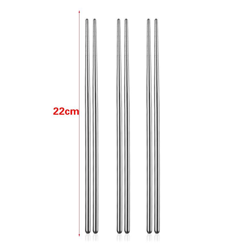 Suyo 3 Pasang Sumpit Sushi Reusable Bahan Stainless Steel