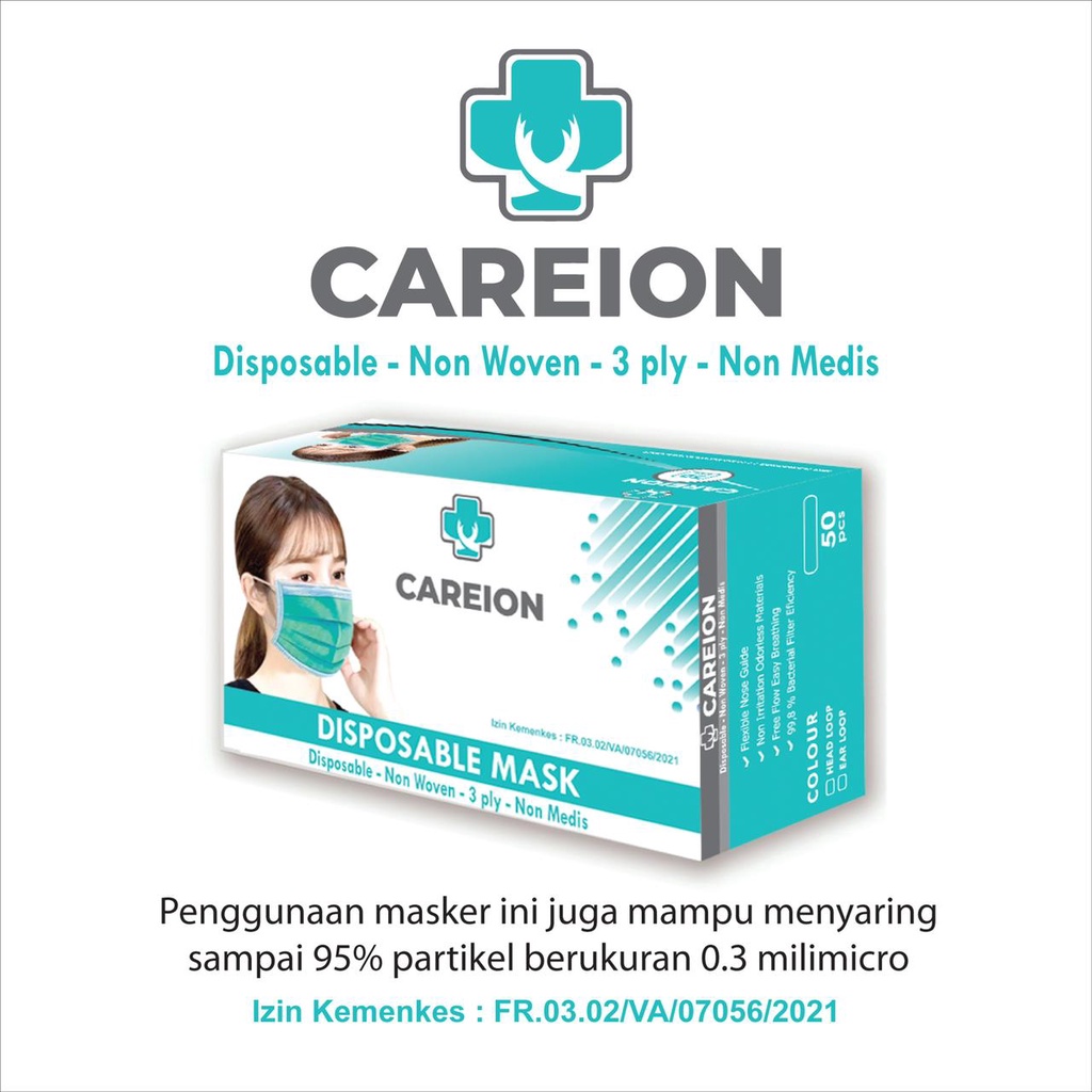 MASKER 3PLY / MASKER 3 PLY / HIJAU - 50