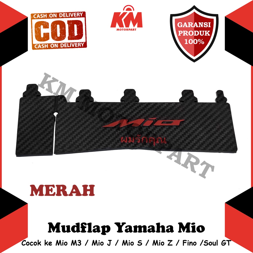 Mudflap Mud Flap Mio M3 Z  Soul GT Fino Penahan Lumpur Model Karbon Pelindung Motor Aksesoris Variasi