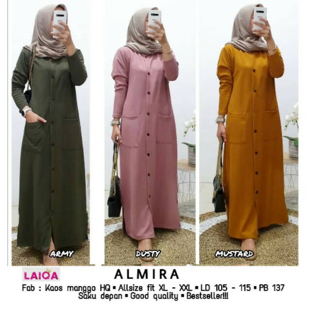 GAMIS DRESS POLOS // ALMIRA // BAHAN KAOS MANGO