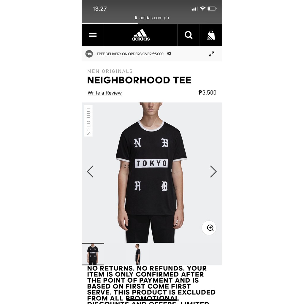 Adidas X Neighborhood Tee Black Tokyo Original