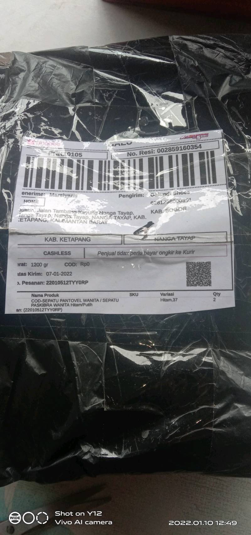 Cod-sepatu Pantovel Wanita / Sepatu Paskibra Wanita Hitam/putih