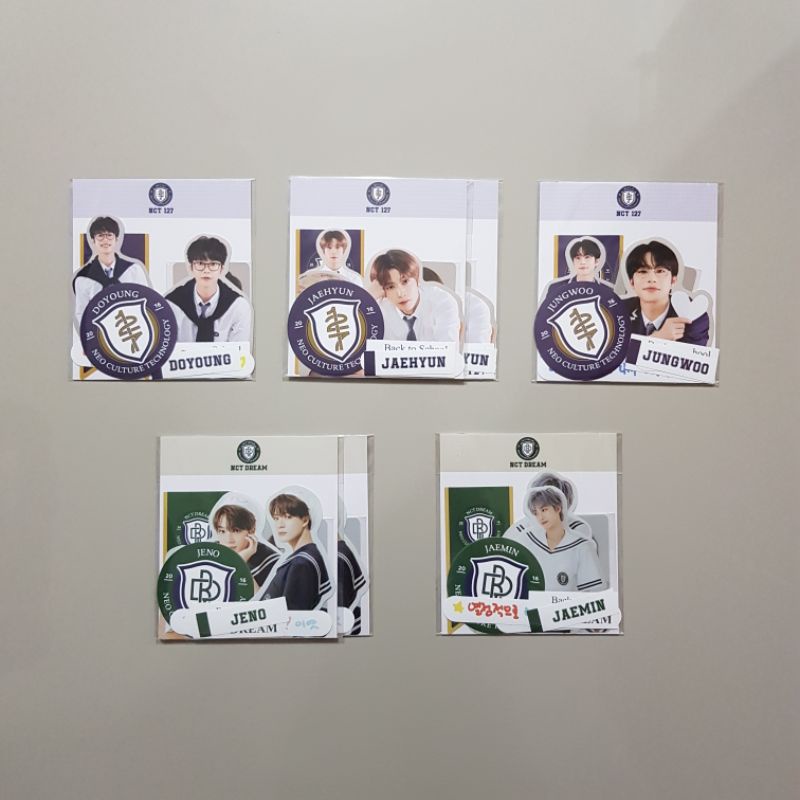 LUGGAGE STICKER + PHOTO CARD SET BACK TO SCHOOL KIT B2S NCT 127 NCT DREAM SELAED - DOYOUNG JAEHYUN J