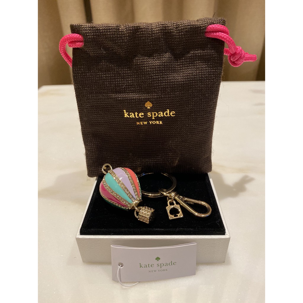 Authentic Kate Spade Hot Air Balloon Key Chain Gantungan Kunci Tas Lucu