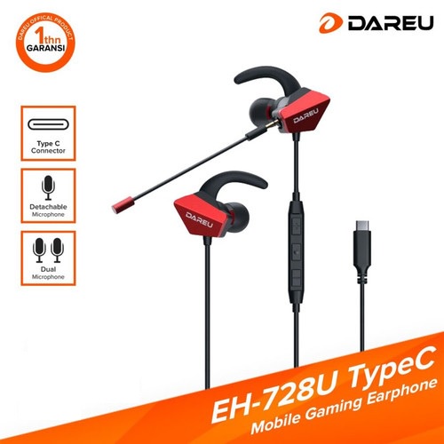 EARPHONE GAMING DAREU EH-728 Type C