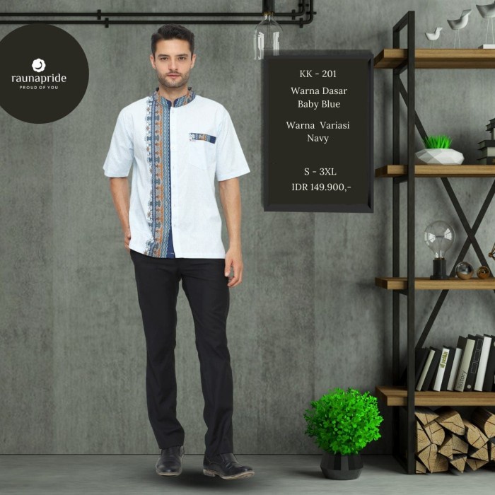 [READY] Couple Gamis Koko Rauna / RK -201 / Kk-201 Blue / Fashion Muslim - Koko, M