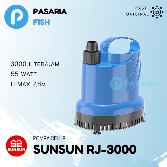 SUNSUN RJ3000/RJ 3000 liter/jam Pompa Celup Kolam 55 Watt AR189