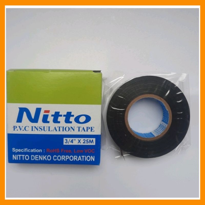 Isolasi Listrik Nitto Hitam / Isolasi Kabel Nitto | PVC Insulation Tape - NUM