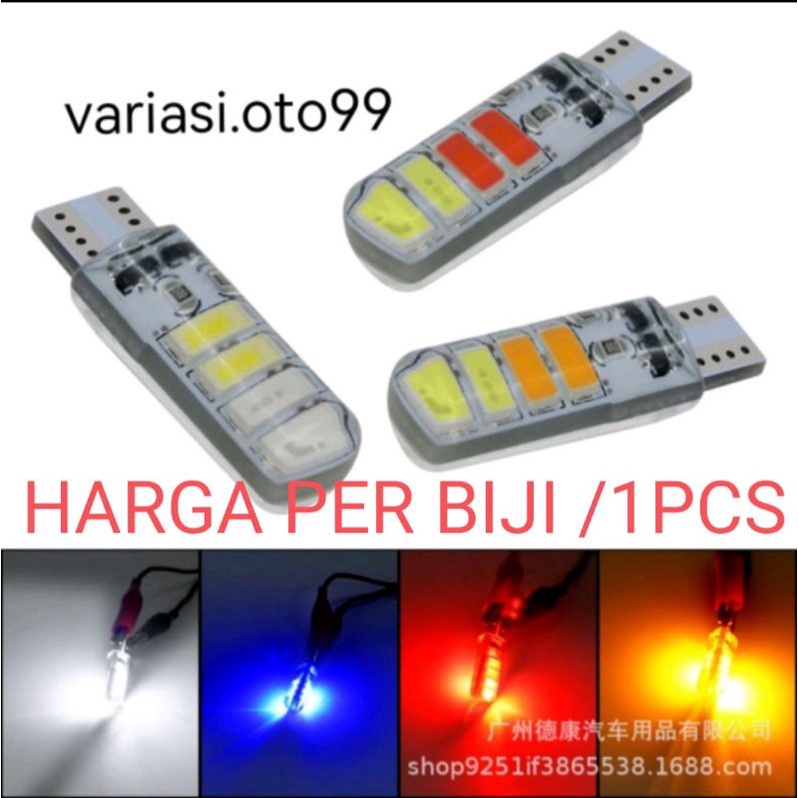 Lampu Senja T10/8LED 2Warna 12Volt Strobo Kedip