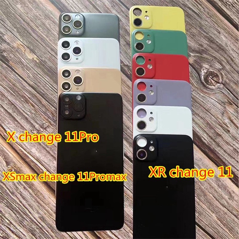 Compatible for iPhone X/XS changed to iPhone 11 Pro /xr changed to iPhone 11/xsmax changed to iPhone 11promax camera fake back cover