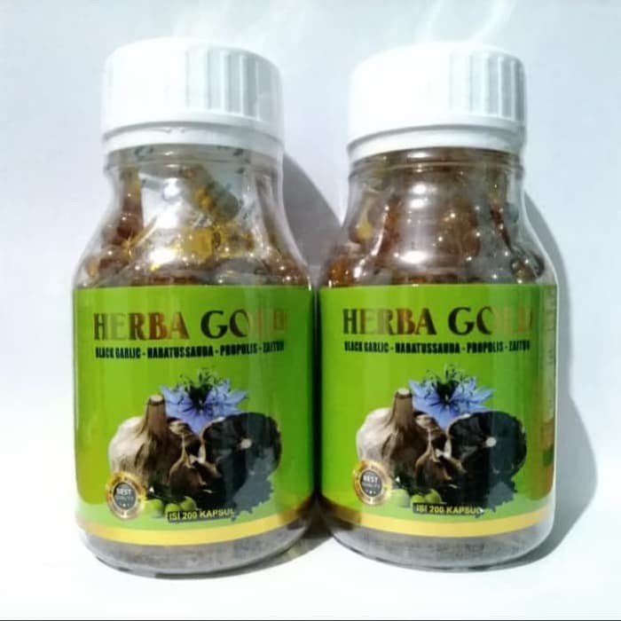 Kapsul Herba Gold 200 kapsul Black Garlic Habbatussauda Zaitun
