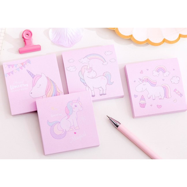 Sticky Notes Unicorn Anak Sekolah Catatan Post It Note Notepad Tempel Lucu Cewek Kado Hadiah