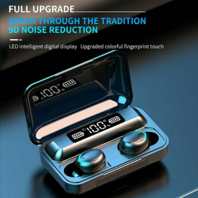 Earphone 9D TWS 5.0 F9-6 IPX7 With 2000mAh Charging Box