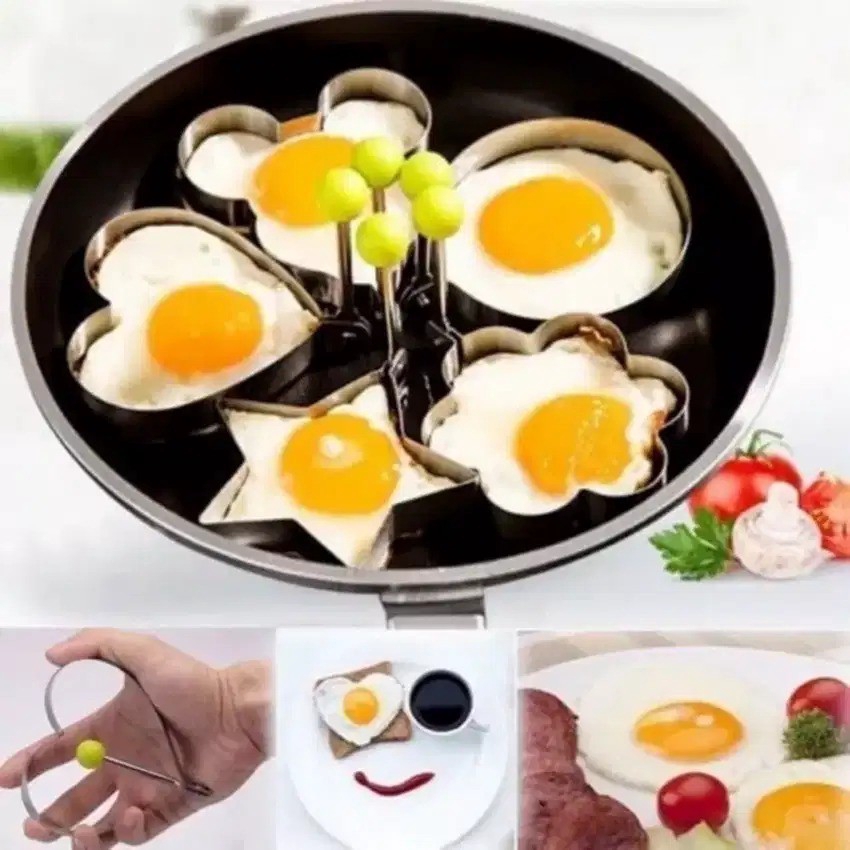 Alat Cetakan Telur Karakter Stainless - EGG MOLD LOVE BUNGA BINTANG KimikoOfficial