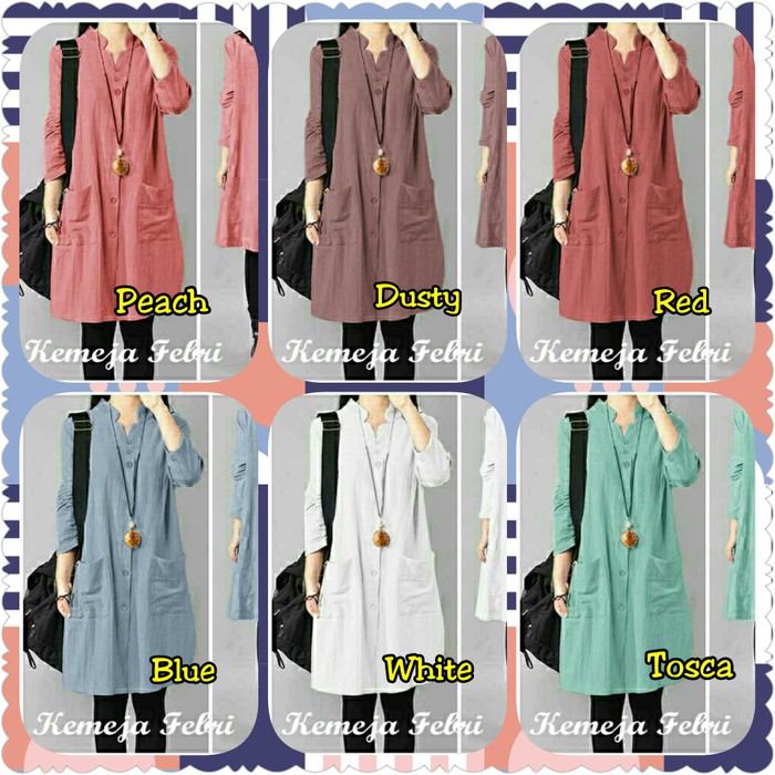 [READY STOK] Tunik Denim Febri - Putih my trend Hijrah Store