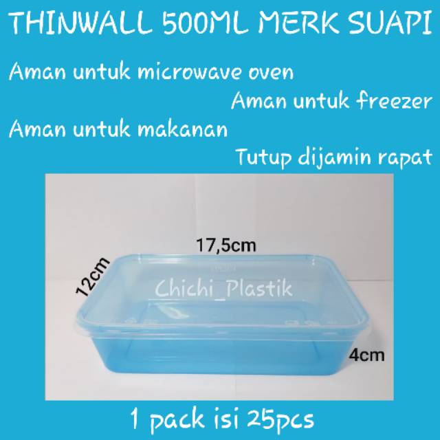 Thinwall food container 500ml warna / Kotak Makan Bening / Mangkok plastik / Mangkok Bening