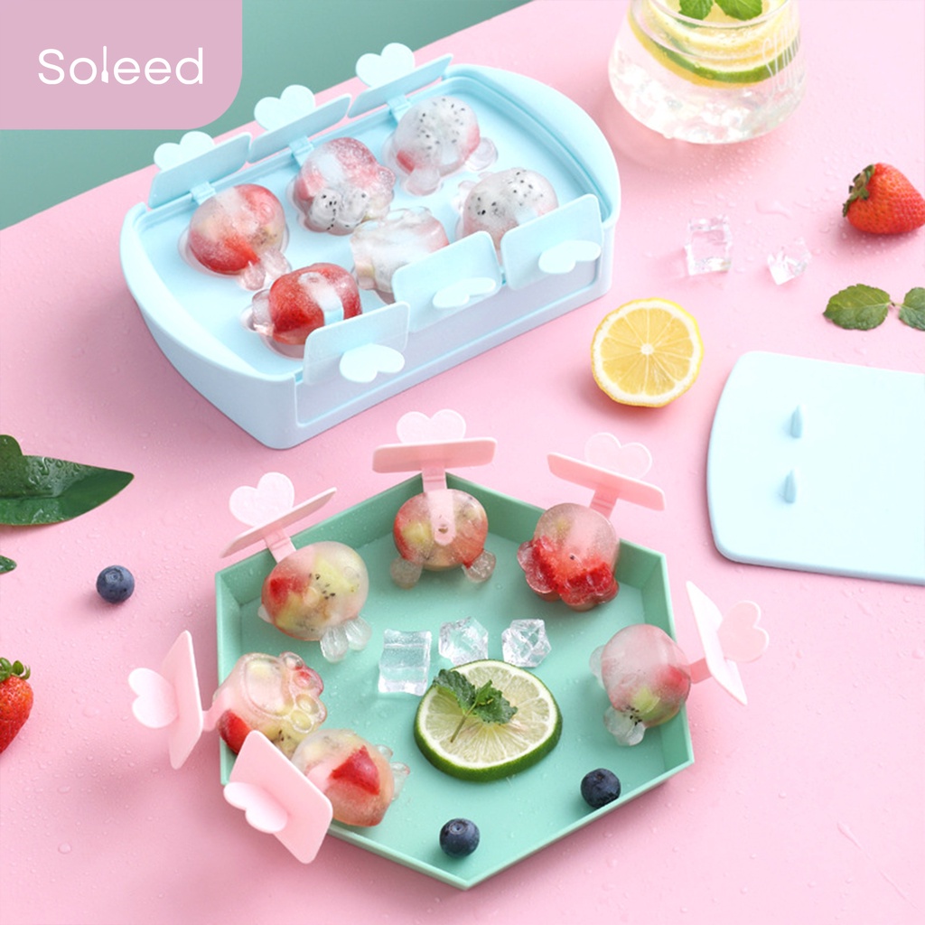 CETAKAN SILIKON ES KRIM PUDING JELLY ANIMAL POPISCLE MOLD 6 CUP