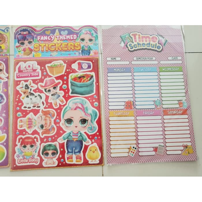 

KEPERLUAN STATIONERY ANAK STICKER SCHEDULE TIME SCHOOL KIDS 2519