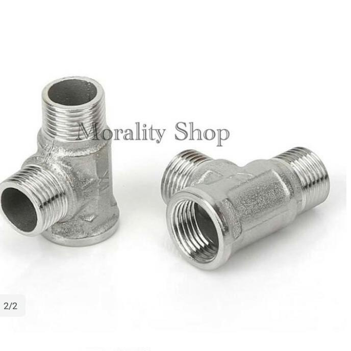 ✻ Nepel T Stainless 304 uk 1/2 inch TS12 - Nepel Tee Kran T sambungan stop kran valve mur Stenlis K0
