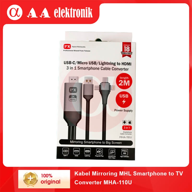 Kabel Mirroring MHL Smartphone to TV Converter MHA-110U